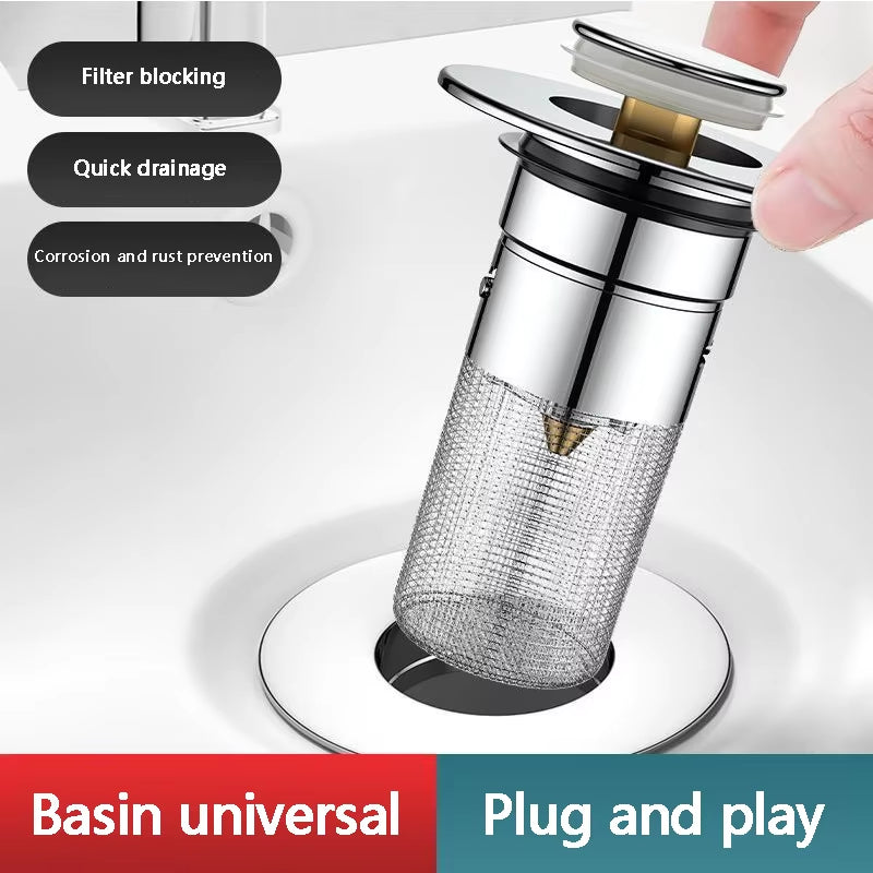 Revolutionary Universal Washbasin Drain Plug - Insect & Odor Proof Filter for Guaranteed Clog-Free Use