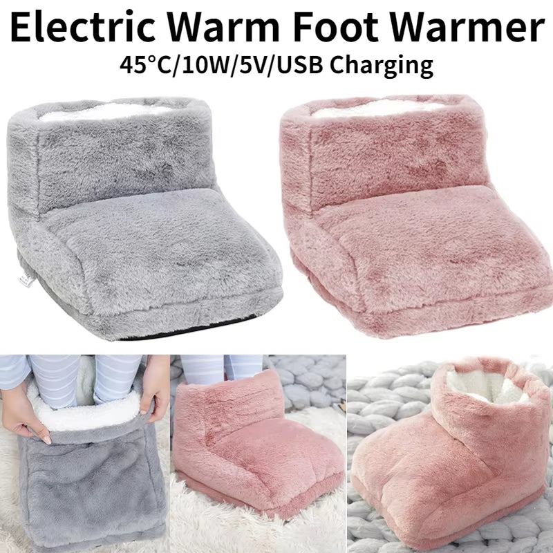 "Cozy Up Together: USB-Powered Electric Foot Warmer - Energy-Efficient Fleece Heating Pads for Home and Sleep"