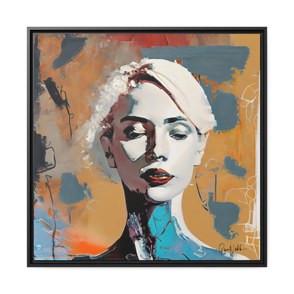 "Elegant Abstract Woman Portrait - Framed Canvas Wall Art for Stunning Decor"