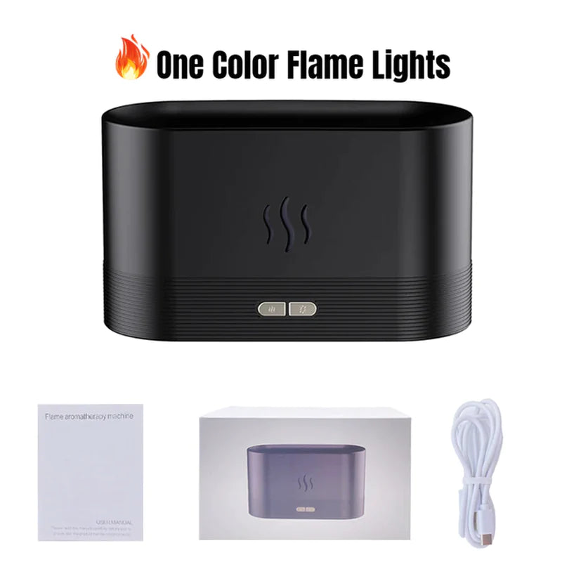 "2022 Flame Air Humidifier & Aroma Diffuser - Stylish USB Essential Oil Mist Maker for Home, Office & Living Room"