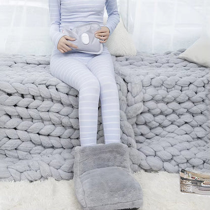 "Cozy Up Together: USB-Powered Electric Foot Warmer - Energy-Efficient Fleece Heating Pads for Home and Sleep"