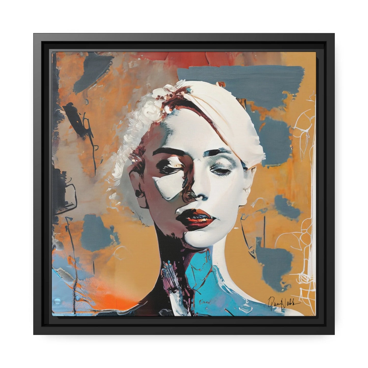 "Elegant Abstract Woman Portrait - Framed Canvas Wall Art for Stunning Decor"