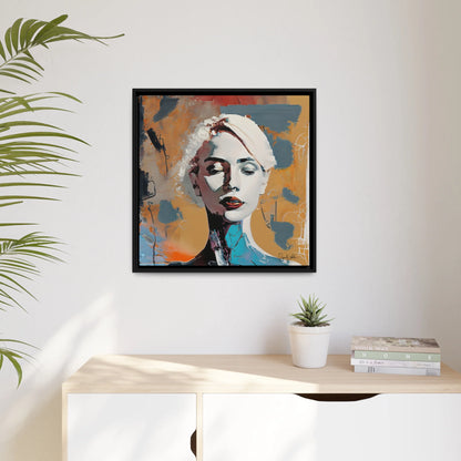 "Elegant Abstract Woman Portrait - Framed Canvas Wall Art for Stunning Decor"