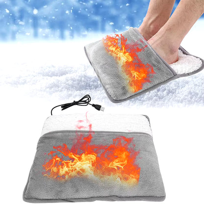 "Cozy Up Together: USB-Powered Electric Foot Warmer - Energy-Efficient Fleece Heating Pads for Home and Sleep"