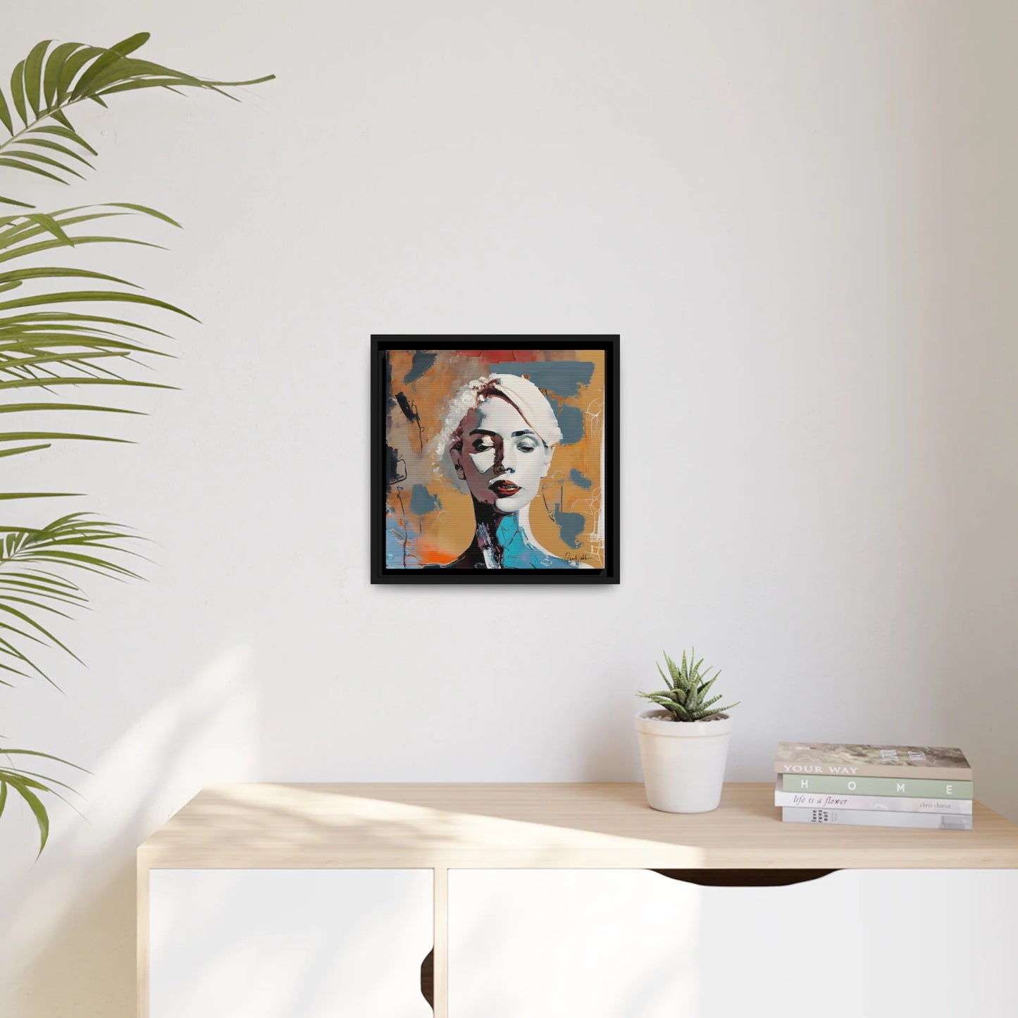 "Elegant Abstract Woman Portrait - Framed Canvas Wall Art for Stunning Decor"